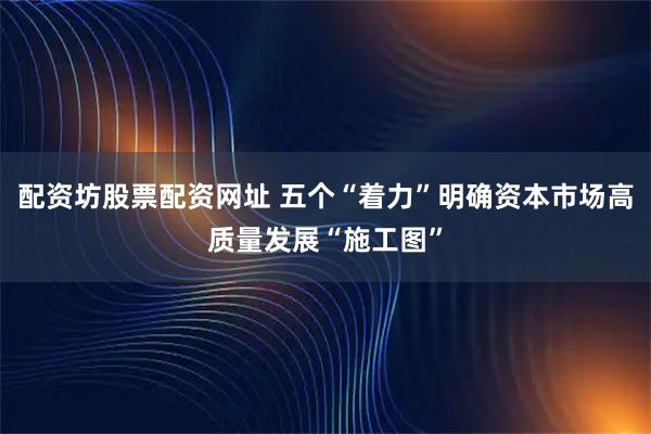 配资坊股票配资网址 五个“着力”明确资本市场高质量发展“施工图”